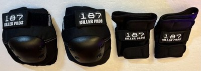 187 Killer Pads Protective Gear Wrist (Small) and Elbow (Medium) Black