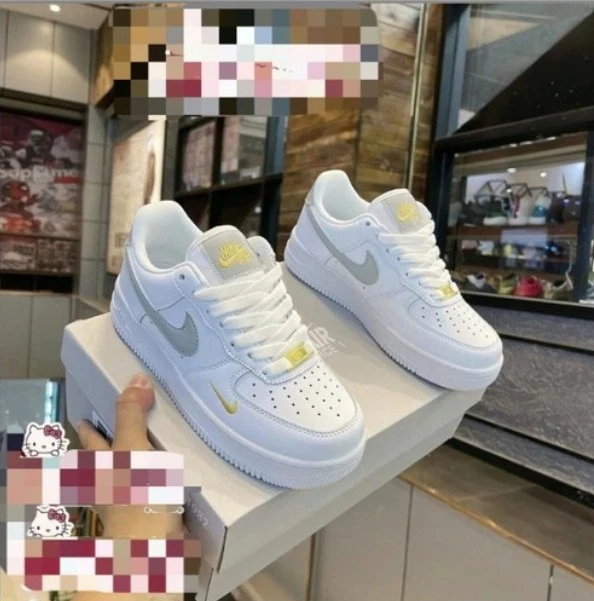 MENS WOMEN LEATHER SNEAKERS CASUAL TRAINERS AF1 WALKING RUNNING SPORTS-GYM-SHOES - Image 3 of 4