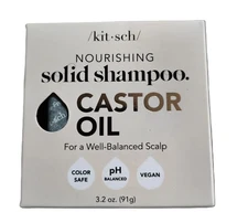 Kitsch Nourishing Castor Oil Solid Shampoo Bar Sugared Amber Shea Scent 3.2 oz