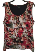 Style & Co. Lined Stretchy Sleeveless Blouse Top Size Large