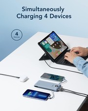 Portable Charger Built-in Cables and AC Wall Plug, USB C Power Bank 10000mAh