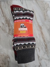 Kodiak Heat Men's 3 Pack Shoe Size: 7-12 Grey Pattern Cold Weather Socks