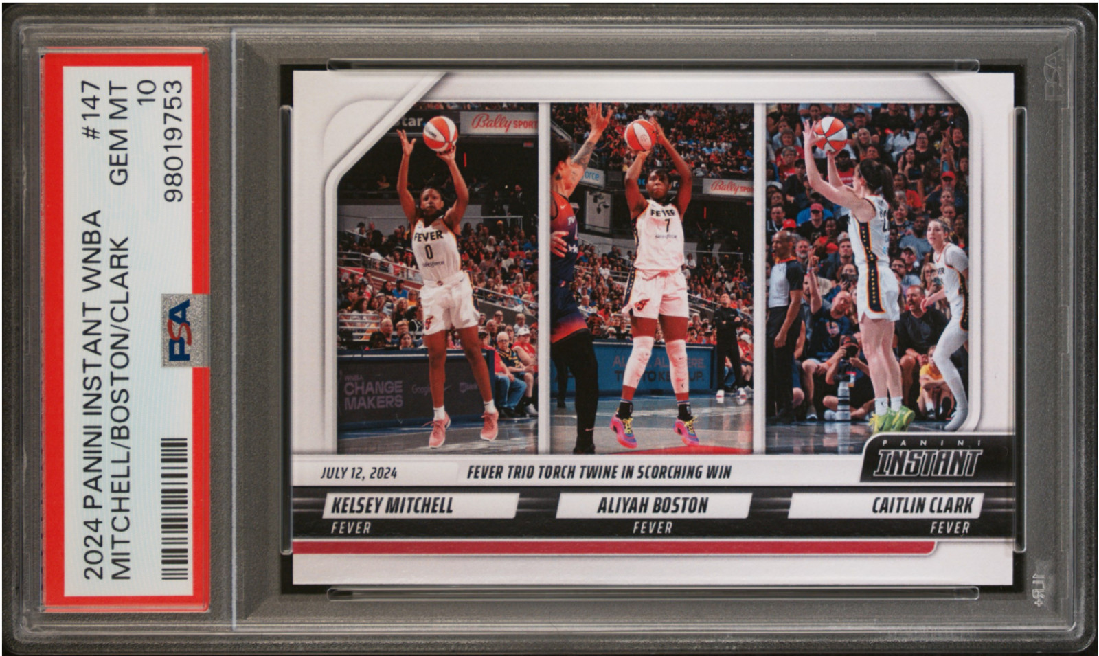 2024 Panini Instant 147 Mitchell / Boston / Caitlin Clark Rookie PSA 10 GEM MINT
