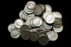 Lot of 50 Roosevelt Dimes 1946-64   Some AU-BU   90% Silver