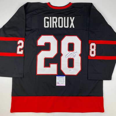 Autographed/Signed Claude Giroux Ottawa Black Hockey Jersey PSA/DNA COA 