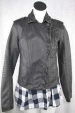 Hollister California 100% Faux Leather Cropped Moto Jacket, Size M