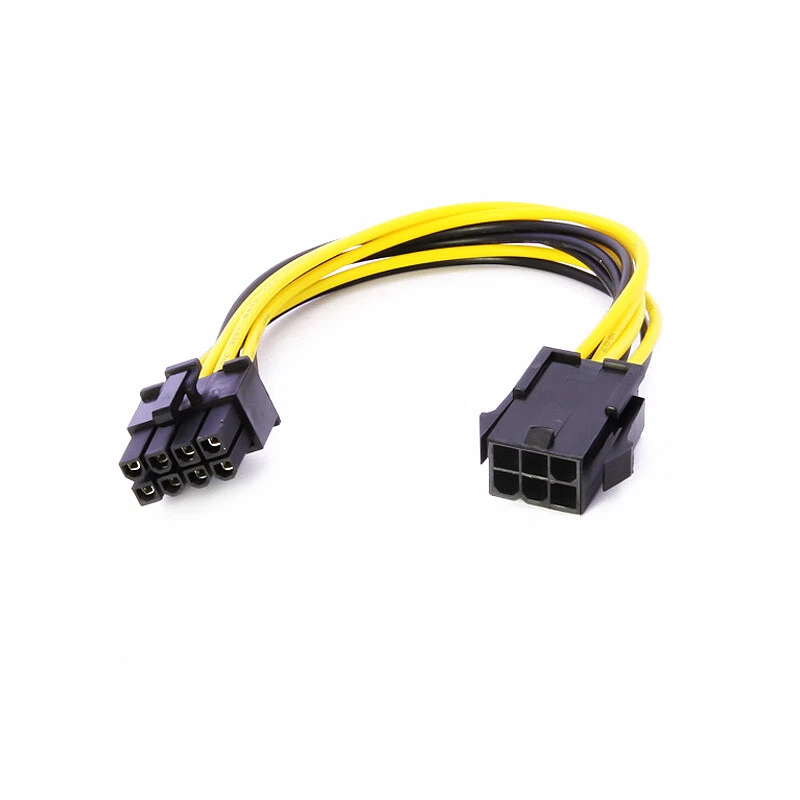 6 Pin to 8 Pin PCI Express PCI-E Video Card Power Adapter Converter Cable Wire - Image 2 of 4