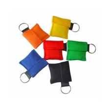 Elysaid CPR Mask Resuscitator Face Shield First Aid Training Keychian Pouch