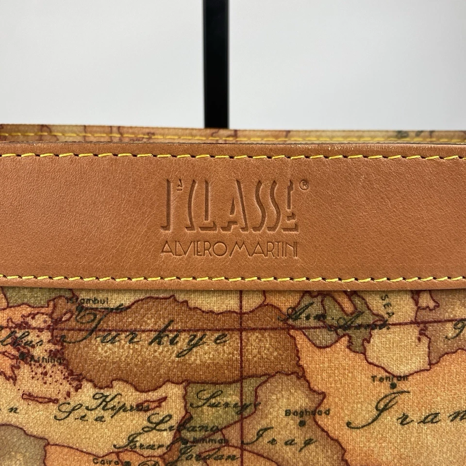 Bolso de Hombro Alviero Martini 1a Clase Estampado Geo Mapa Mundo Viaje Cartera Correa Foto 2 de 4