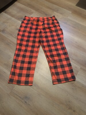 Sleep Chic Sz 2X Red Black Buffalo Plaid Pajama Pants Elastic Waist Fleece 