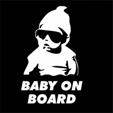 2X  BABY ON BOARD CARLOS FUNNY HANGOVER CAR TRUCK WINDOW STICKER VINYL DECAL