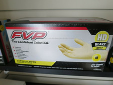 FVP Latex Gloves Medium Textured Double Chlorinated Powder Free Ambidextrous HD