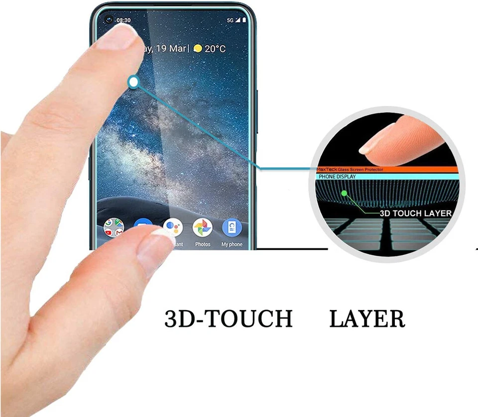 For Nokia 8 V 5G UW Caseswill Premium HD-Clear Tempered Glass Screen Protector - Image 4 of 4