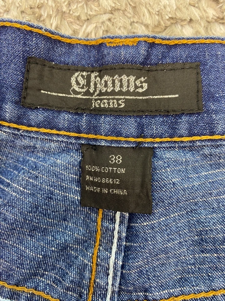 Vtg Chams Jeans Mens 38x31 Baggy Straight Leg Skater Goth Hip Hop Y2K 90s Denim - Image 3 of 4