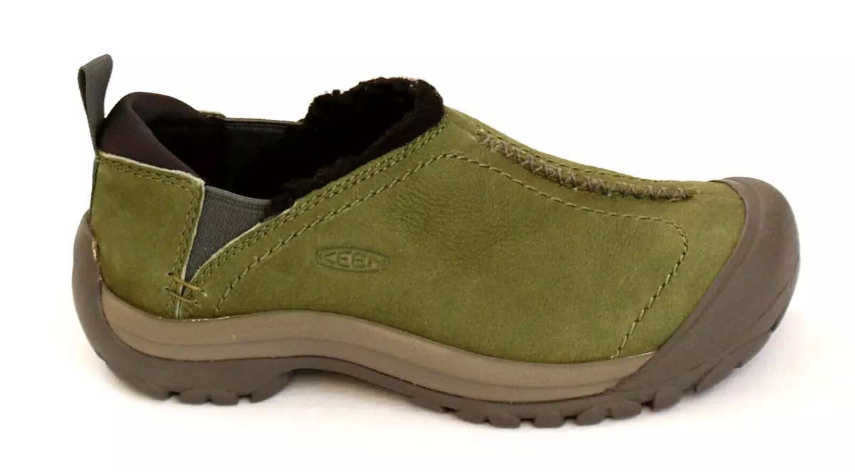 Keen Green Leather Kaci Winter Fleece Lined Slip On Shoes Women s