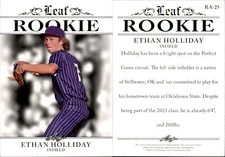 2023 Leaf Rookie Achievement Ethan Holliday RC #RA-25 Oklahoma State