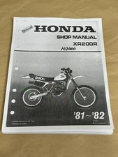 Printed Dealer Official Service Shop Repair Manual 1982 Honda XR200R XR200 R