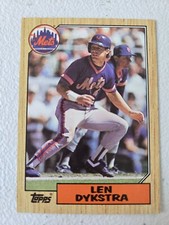 1987 Topps Len Dykstra Baseball Card #295 New York Mets + 2 Free Mystery Cards