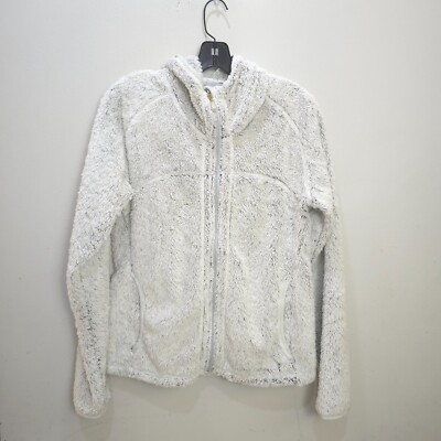 Nike ACG Fleece Jacket Womens Size Medium Coat Full Zip Collared Polyester Ivory