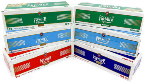 Premier Light King Size Blue - 10 Boxes - 200 Tubes Per Box Supermatic - Picture 3 of 3