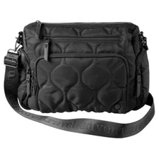 Samantha Brown To-Go Quilted Cargo Crossbody - Black-NWT