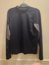 Under Armour Coldgear Men's Blue Gray L/S Moc Neck Base Layer Shirt  Sz L  #55