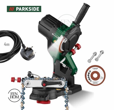 Parkside Kettenschärfgerät Werkzeug 85W Elektro Tisch Kettensäge Scheibenfüller mit LED 