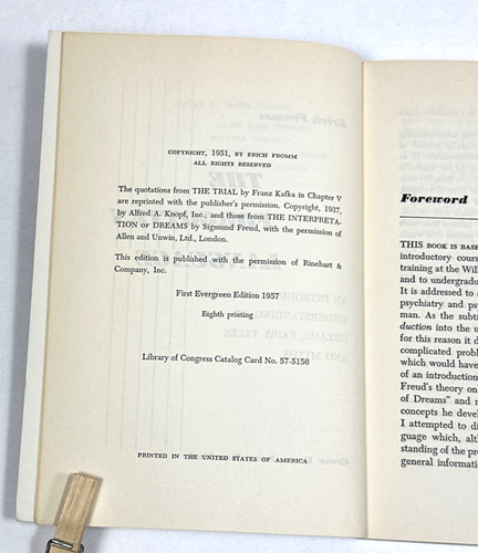 The Forgotten Language PB Book by Erich Fromm 1957 Dreams Fairy Tales Myths - Foto 8 di 11