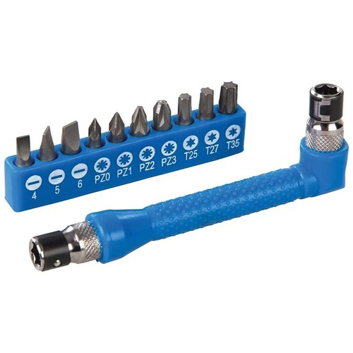 Right Angle Screwdriver Bit Holder 12 Piece Set 90 Degree 1/4" 6mm 9 x Hex Bit U - Picture 3 of 5