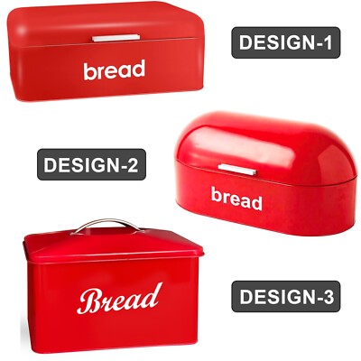 AMERIKANISCHER STIL BROTKASTEN GEBOGENER DECKEL STAHL KÜCHE LEBENSMITTEL AUFBEWAHRUNG