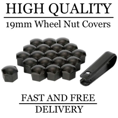 19mm Black Wheel Nut Bolt Covers x 20 For Vauxhall Astra GTC VXR (2013-16)