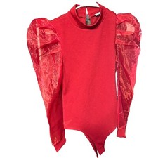 Burgundy Longsleeve Bodysuit small