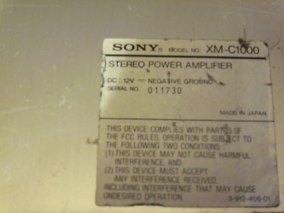 SONY XM-C1000 6/5-channel AMPLIFIER AMP | eBay