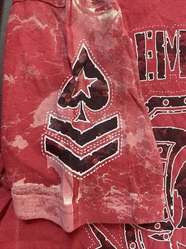 Xtreme Couture Affliction T-Shirt Men Size M Red Short Sleeve Air Raid Skull NEW - Picture 6 of 10