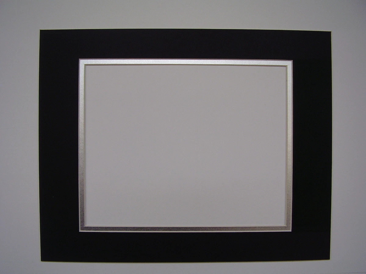 Picture Frame Double Mat 18x24 for 16x20 photo Black with silver