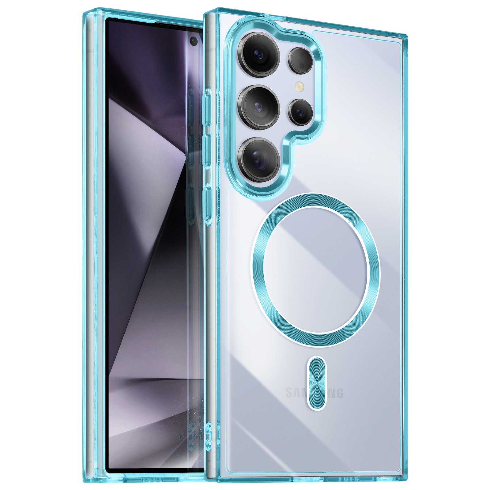 Coque Galaxy S24 Ultra bleue Avizar en cristal de protection