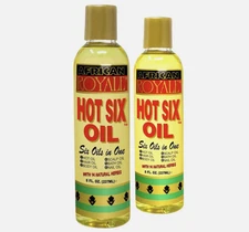 African Royale Hot Six Oil Hair and Body with 14 Natural Herbs 8 Oz Pack of 2