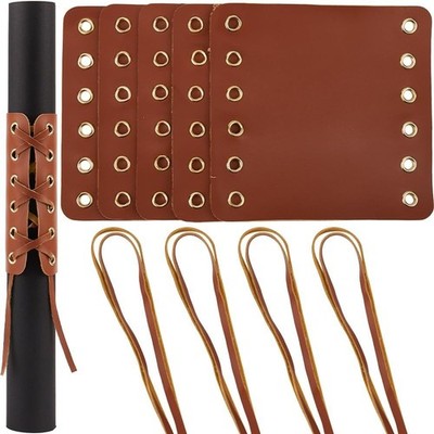 20pcs Leather Motorcycle Handlebar Grips Anti-Slip Walking Stick Covers Camel
