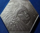 A10 Oz Silver Bar - Bullion Works Buffalo Warrior Hexagon .999 Fine