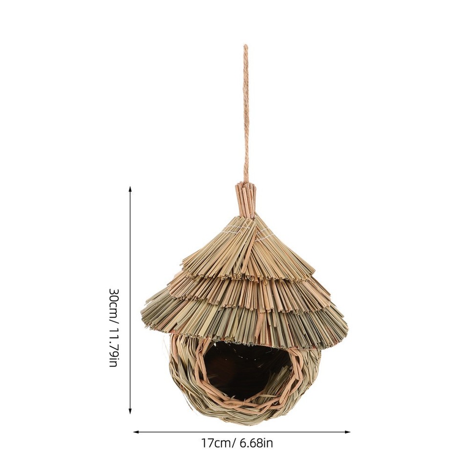Uposao Lot De 2 Nichoirs Oiseaux Tissés à La Main - Nid Naturel Pour Mésanges Et Colibris