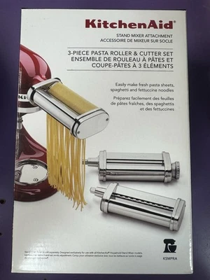 KitchenAid KSMPRA Stand Mixer Attachment 3PC Pasta Roller AND Cutter Set NEW - Image 1 of 2