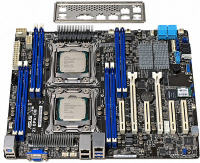 ASUS Z10PA-D8 Dual Sockel LGA2011 Serverboard mit 2x E5-2620V3 CPU & I/O Blende