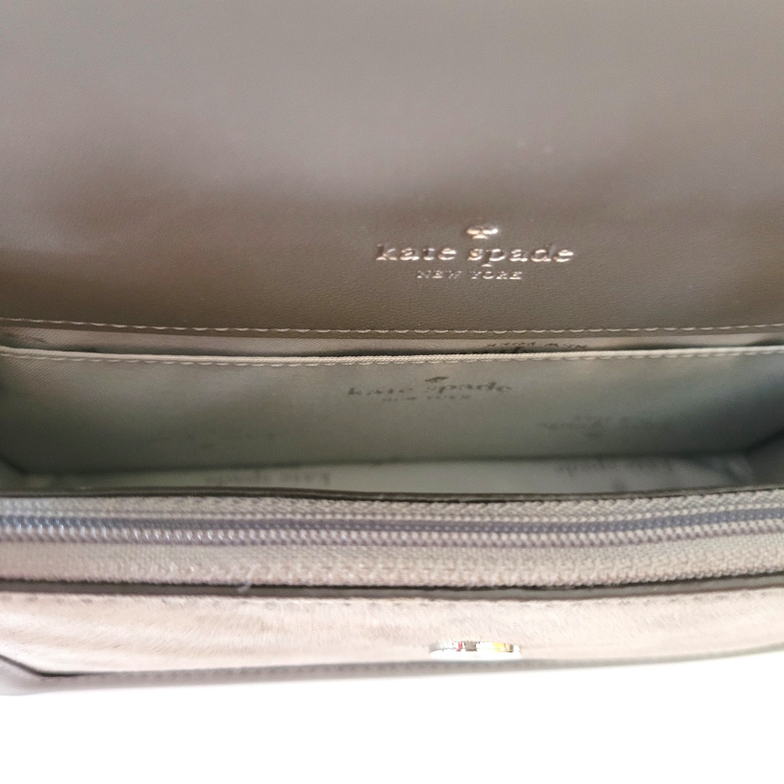 Kate Spade KN307 Knot Suede Mixed Materials Mini Crossbody Handbag Hare Grey thumbnail 7