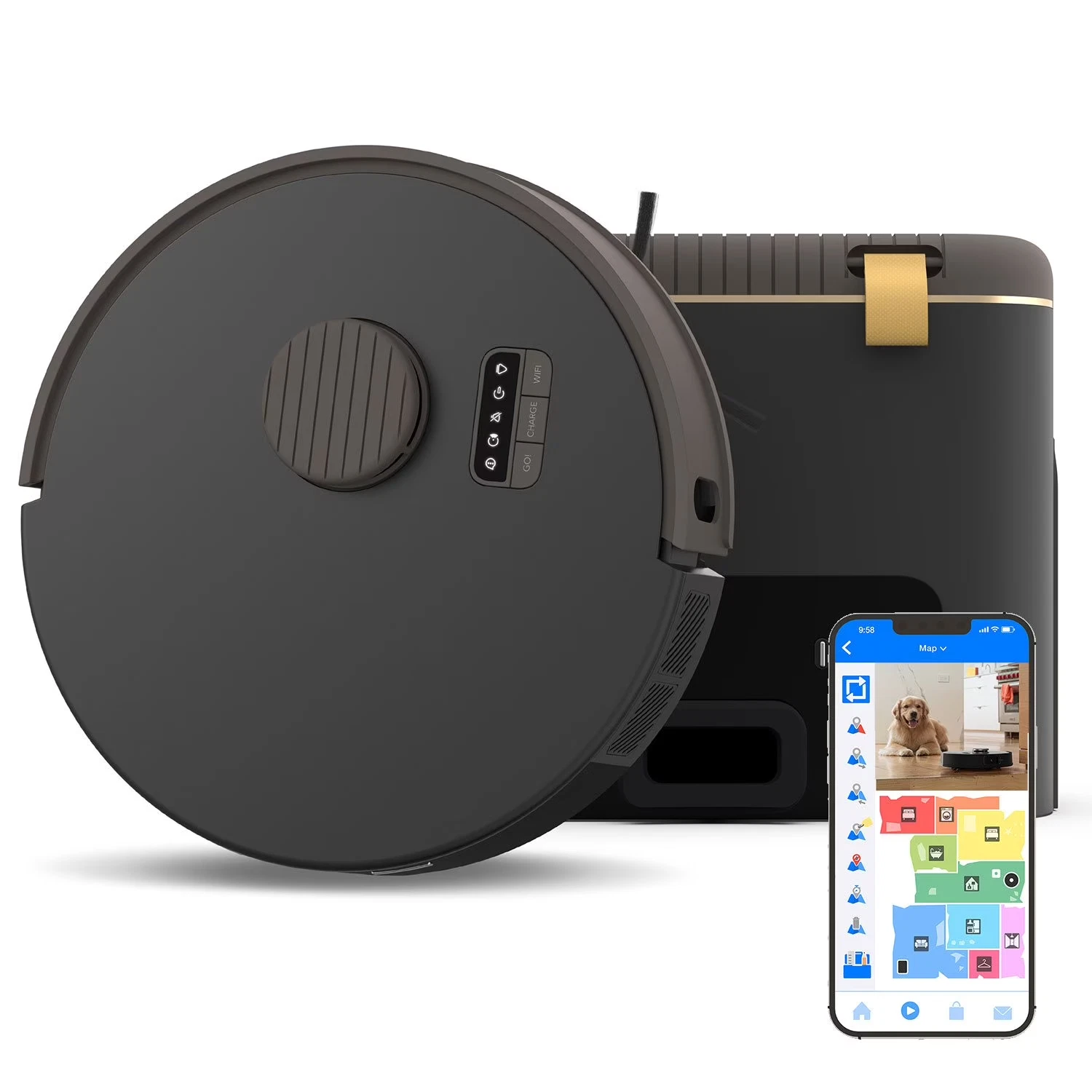 bObsweep Bio Self Emptying Robot Vacuum & Mop with 100-Day Dock, Odor Filtration