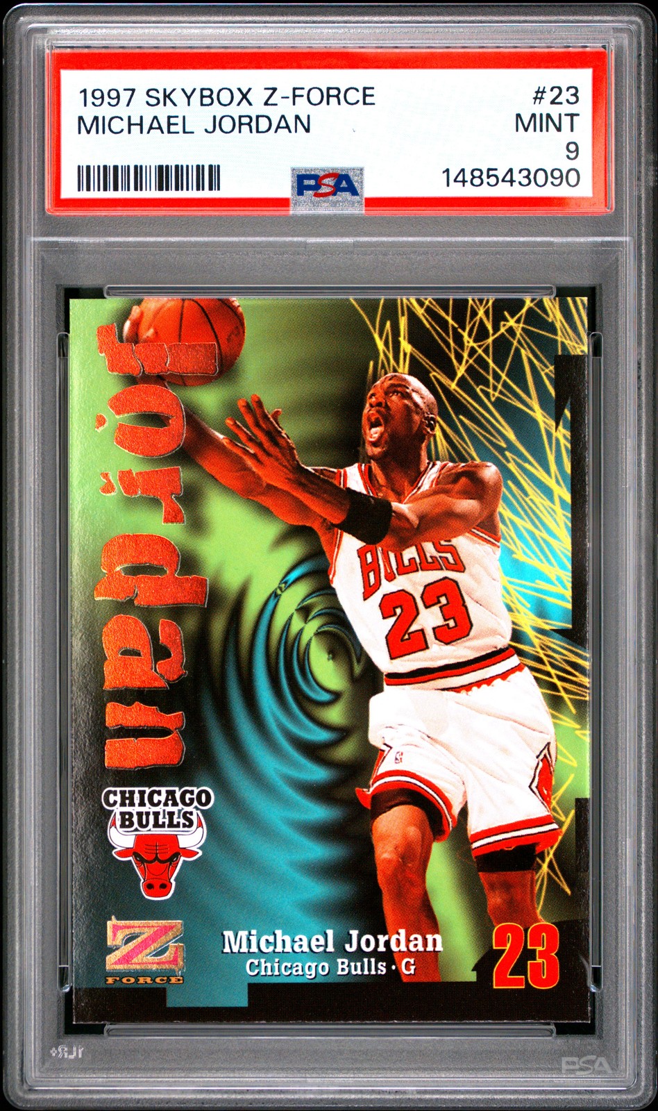 1997 SKYBOX Z-FORCE #23 MICHAEL JORDAN PSA 9