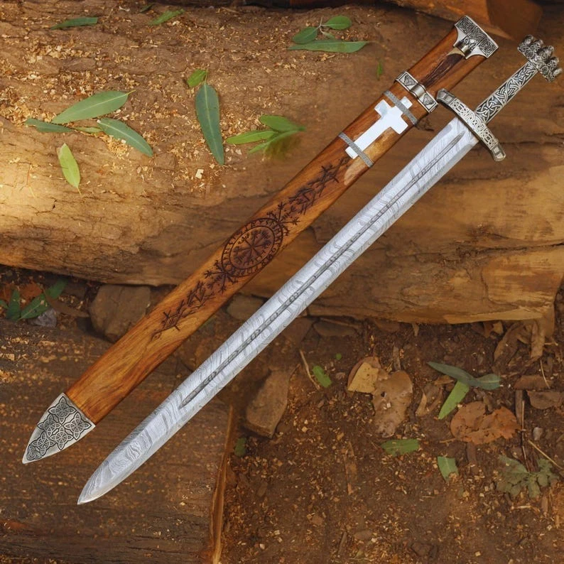 Handmade castle keep Viking sword , Viking sword with scabbard, Medieval Viking - Image 2 of 4