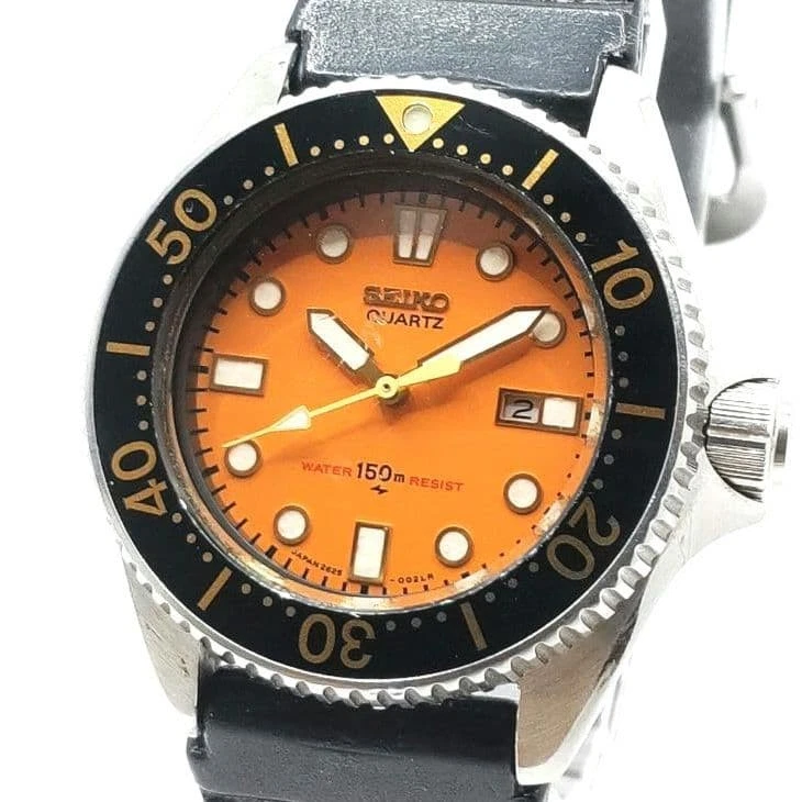 Montre de plongée Seiko 2625-0010 à quartz lunette tournante date vintage 37 ... - Photo 1/4