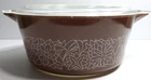 Vintage Pyrex Glass Casserole Dish or Bowl with Lid 475-B-6 Woodland Brown 2.5 L