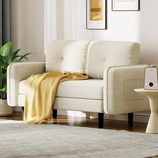 2 Seater Sofa with Storage Modern Tufted Loveseat Couch for Living Room Bedroom