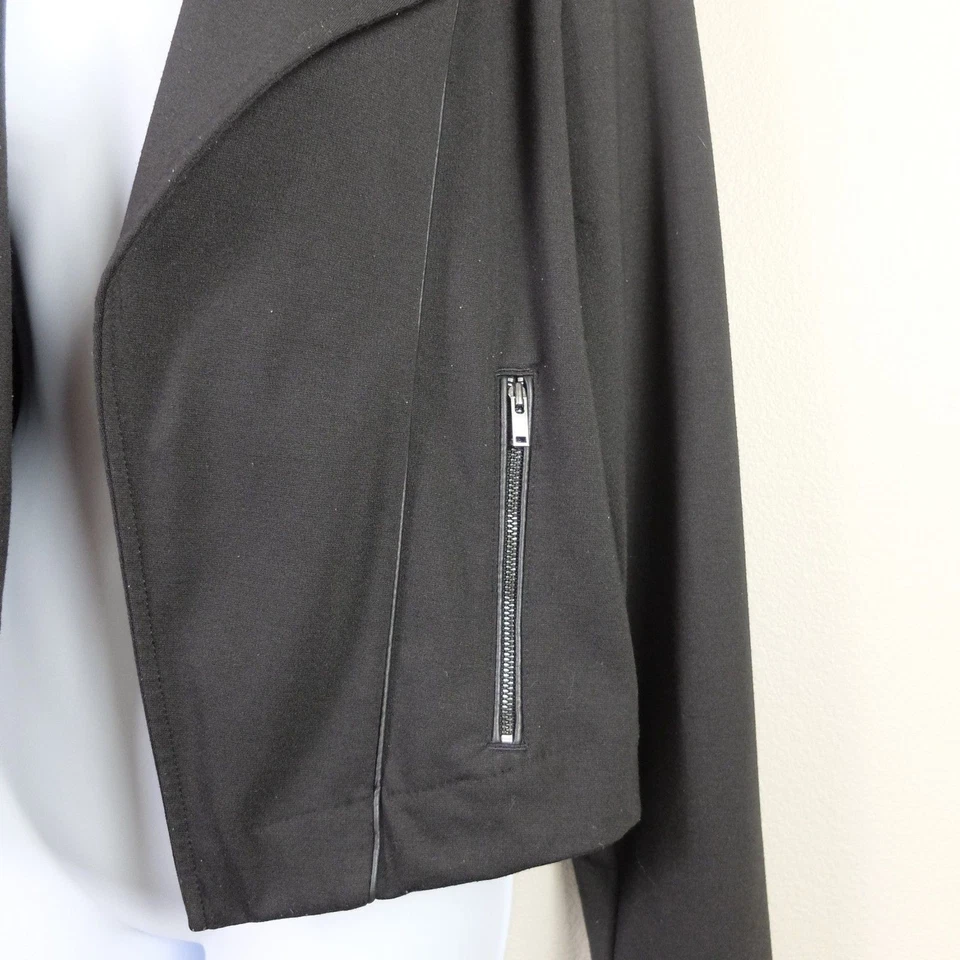 Banana Republic Factory Black Open Front Ponte Knit Moto Jacket Size Medium - Image 3 of 4